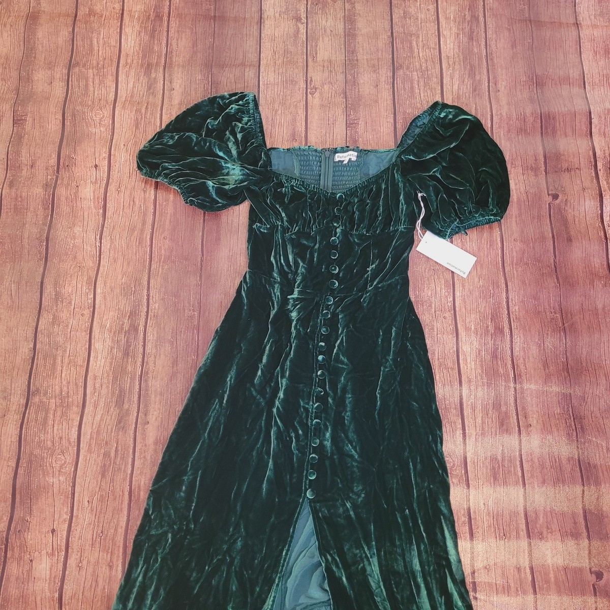 Reformation Dress Women 2 Forest Green Leonie Velvet Midi Front Slit Cottagecore | eBay Reformation Dress Women 2 Forest Green Leonie Velvet Midi Front Slit Cottagecore | eBay