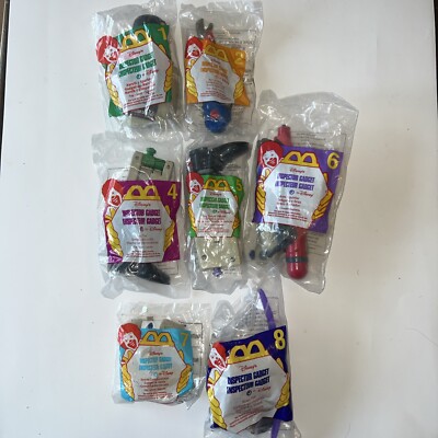 Vtg Lot McDonalds Inspector Gadget 7of 8 pc set sealed (missing. #3)