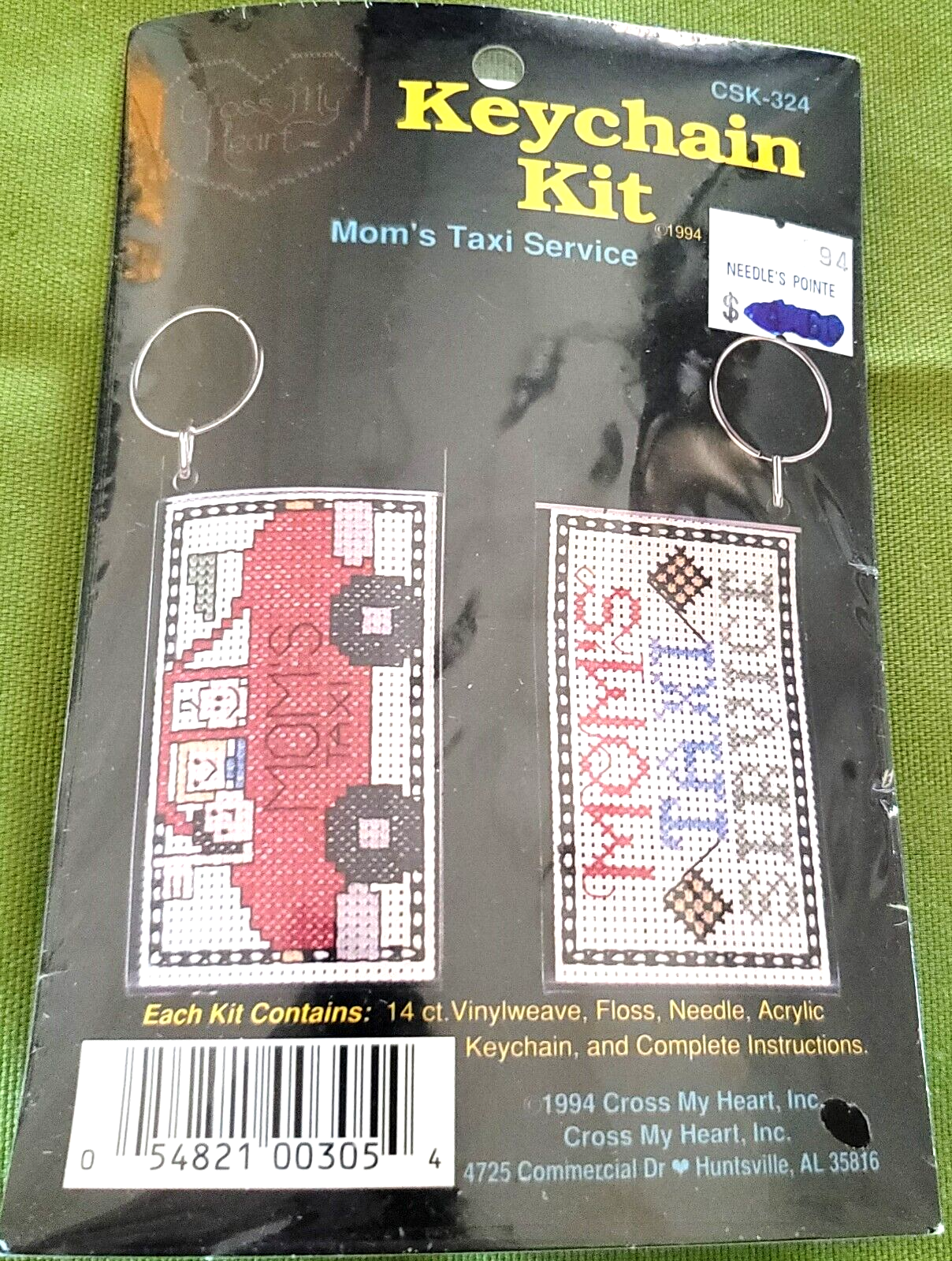 Key Chain Cross Stitch Kit Mom's Taxi Service 1994 Cross My Heart # CSK ...