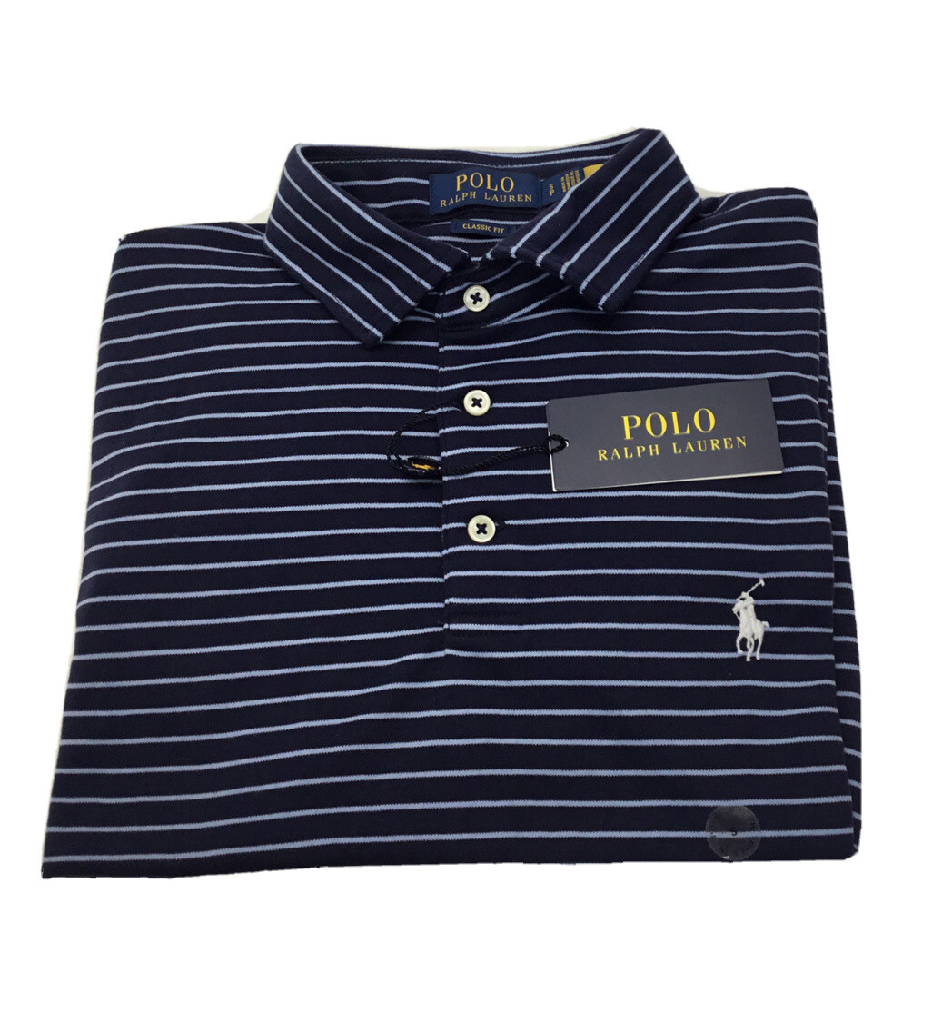 Мужской поло в полоску Ralph Lauren с воротником-стойкой NAVU Stripe SM 15590₽