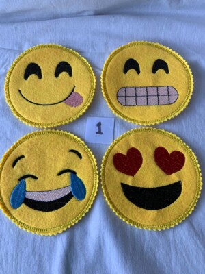 Große Emoji Untersetzer 4er Set