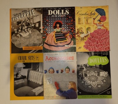 #ad Late 40s 1952 Coats amp; Clark#x27;s Books Accessories Dolls Doilies Pineapple Chair $26.99