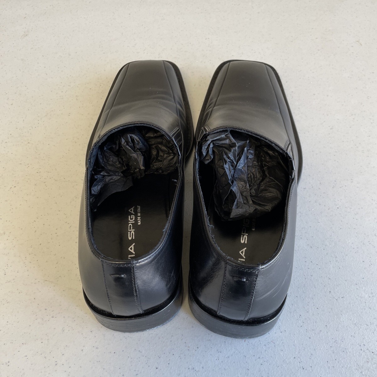 Via Spiga Mens moccasins , black leather upper and lining, size 10M , Super!!!. via spiga mens shoes products for sale | eBay main image 4