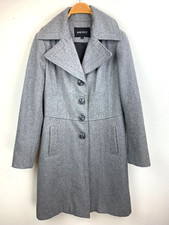 Nine West  Wool Blend Pea Coat Size 4 Mid Length Gray Button Up Pockets Lined