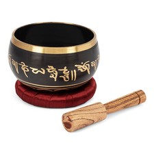 Set scialle sonore fiore della vita con tombolo nero oro ciotola meditazione