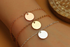 Custom Engraved Photo Name Date Bracelet Personalized Initial Charm Bracelet Her