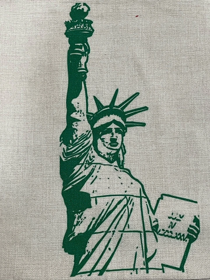 "Funda de Almohada Estatua de la Libertad Decoración Arpillera Cremallera 17 x 17"" Nueva en Paquete"  Foto 2 de 4