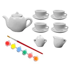 Christmas Porcelain Tea Set Paint Your Own Children's Crafts Age 6+