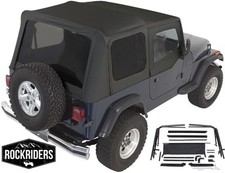 1987-1995 Wrangler Yj Complete Soft Top With Hardware Kit In Black