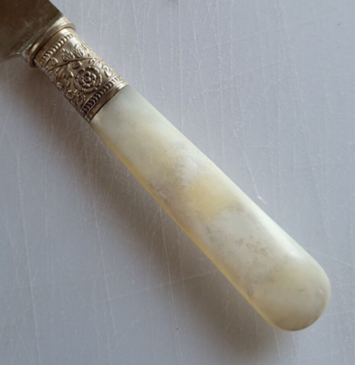 10 Vintage Sterling Silver Collar Mother of Pearl Handle Knives | eBay