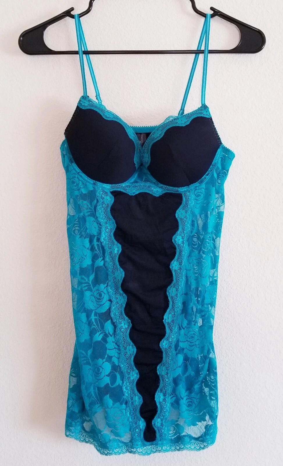 VALENTINO Popsi camicia da notte media rosa pizzo orlo pinup nero verde acqua lingerie abito slip sexy