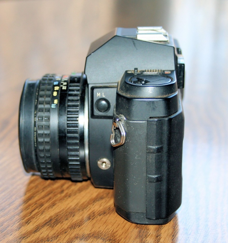 PENTAX P3N 35MM SLR CAMERA WITH SMC PENTAXA F2 50MM LENS BLACK BODY