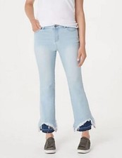 Peace Love World Light Indigo Denim Jeans Contrast Hem Detail New