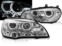 Scheinwerfer Paar BMW X5 E70 Ab 2007 Bis 2010 Xenon Angel Eyes Led DRL Chrom AFS