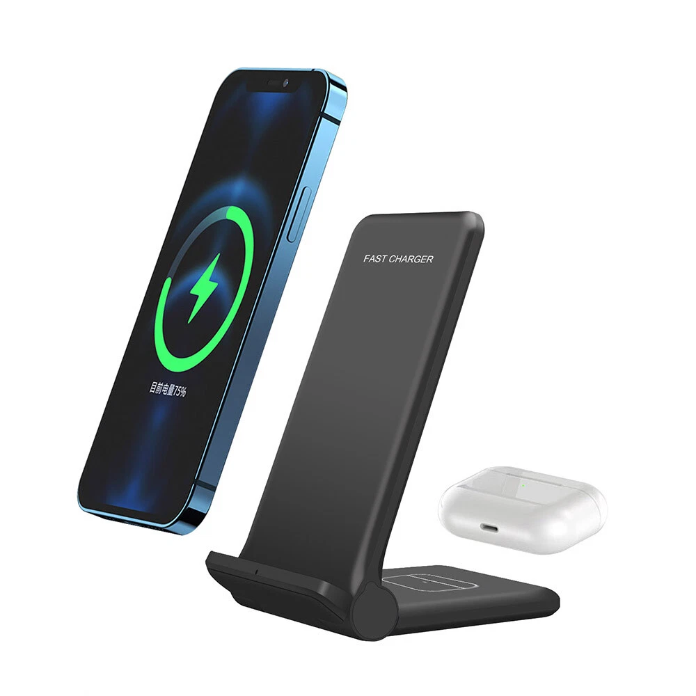 25W Wireless Charger Foldable 2 in 1 Stand Dock For Apple AirPods