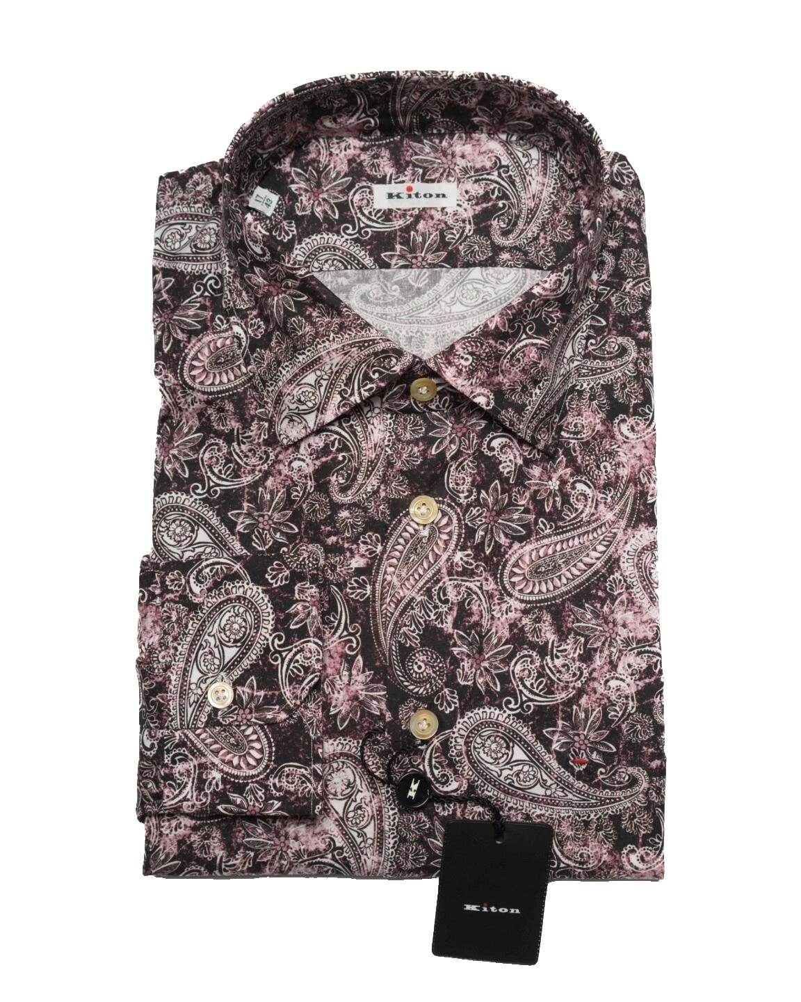 Paisley Negro 100% Algodón Camisas de vestir para hombres