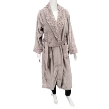 Carole Hochman Ladies Cozy Plush Wrap Robe with Pockets Small Size Taupe