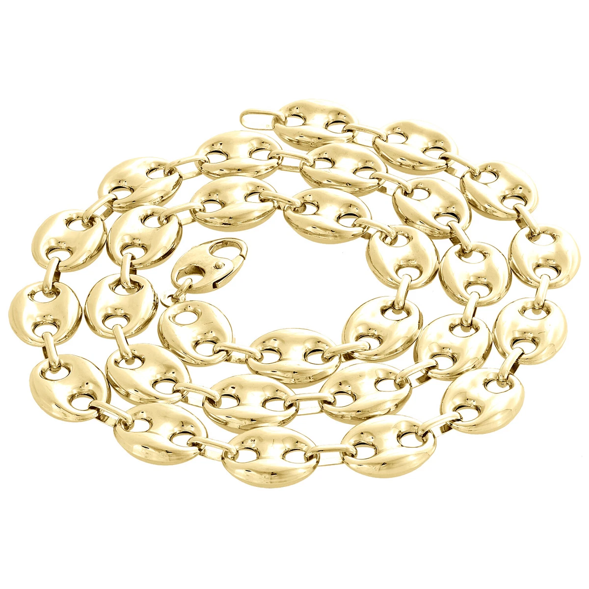 YELLOW GOLD PUFFED GUCCI-STYLE CHAIN NECKLACE, 10MM - Howard's