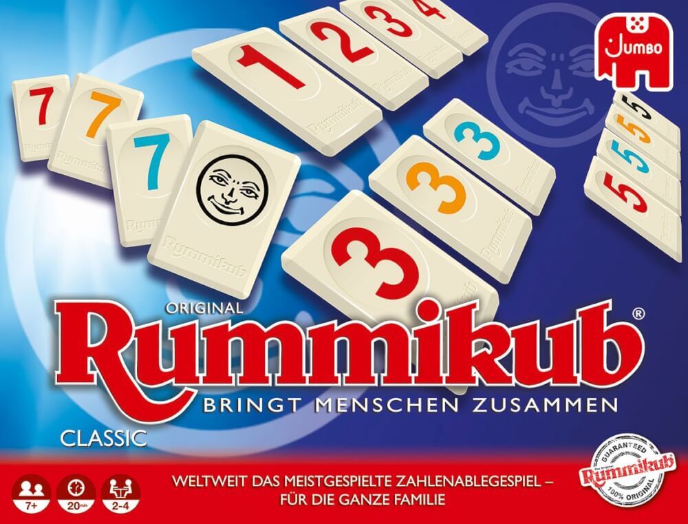 Jumbo 17571 - Original Rummikub Classic, Für 2-4 Spieler, Ab 7 Jahren