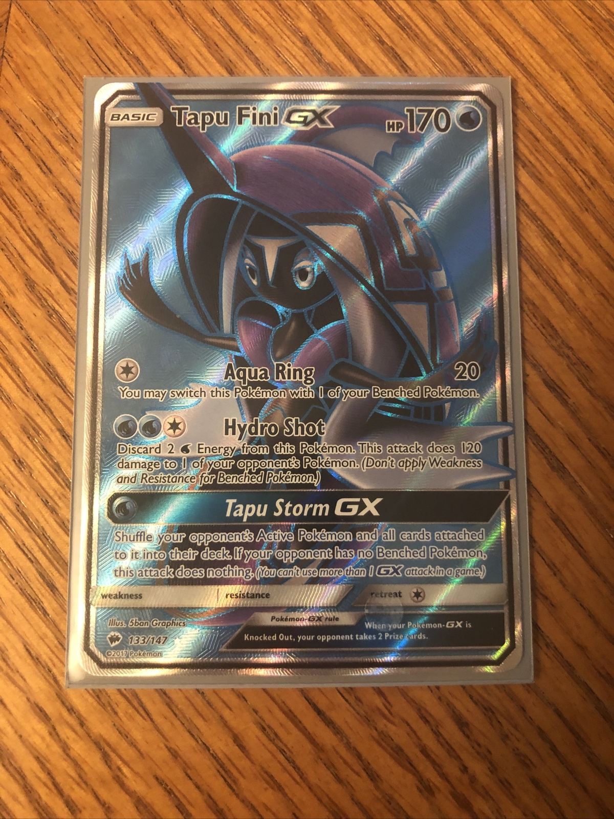 Pokemon Burning Shadows Ultra Rare Full Art Holo Tapu Fini GX #133 NM/Mint