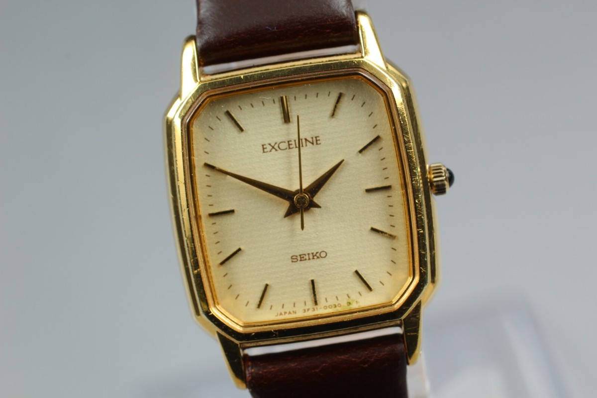 時計 SEIKO EXCELINE 3F31-5000 LADIES QUARTZ N MINT* Vintage SEIKO Exceline 3F31-5000 Gold Women 19mm QZ