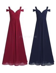 Abendkleid Lang Chiffon Ballkleid Party Kleid Brautjungfernkleid Tragerlos Damen Ebay