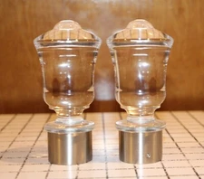 Houles Drapery Rod Finial Clear Acrylic & Chrome Finish for 1.5" rod