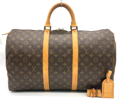 Authentic Louis Vuitton Monogram Keepall 50 Debeso M41426 W/Name tag NS060673