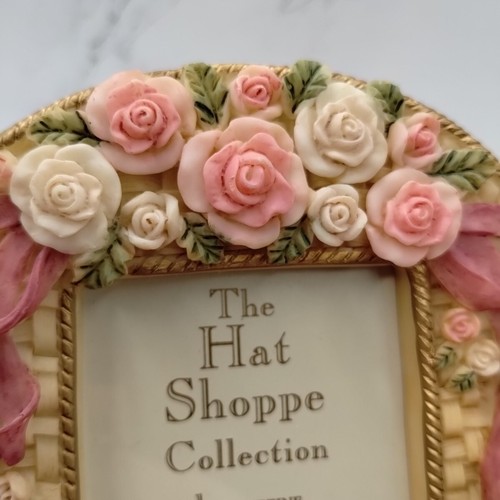 Vintage Dezine The Hat Shoppe Collection Bilderrahmen handbemalt Harz Schleifen Rosen - Bild 9 von 15