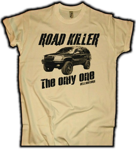 Road Killer Grand Cherokee wj T-Shirt sand Vintage V8 Cruiser US Car Truck - Picture 1 of 2