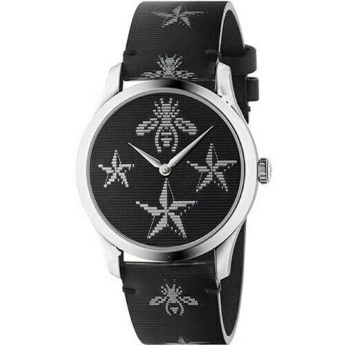 Orologio da donna Gucci $920 G Timeless Bee & Star Ologramma Made in Svizzera YA1264105