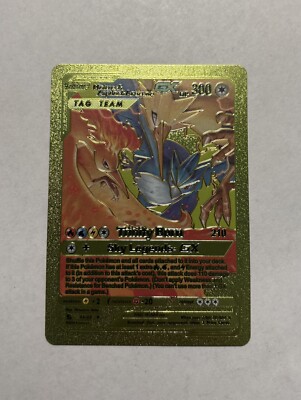 緑の太陽の頂点　英語版　エッチングfoil 4枚 Yellow Foil FAN ART Display Card Moltres & Zapdos & Articuno GX