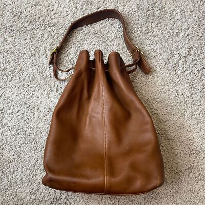 Coach Vintage 9165 Legacy Brown Leather Drawstring Bucket Bag