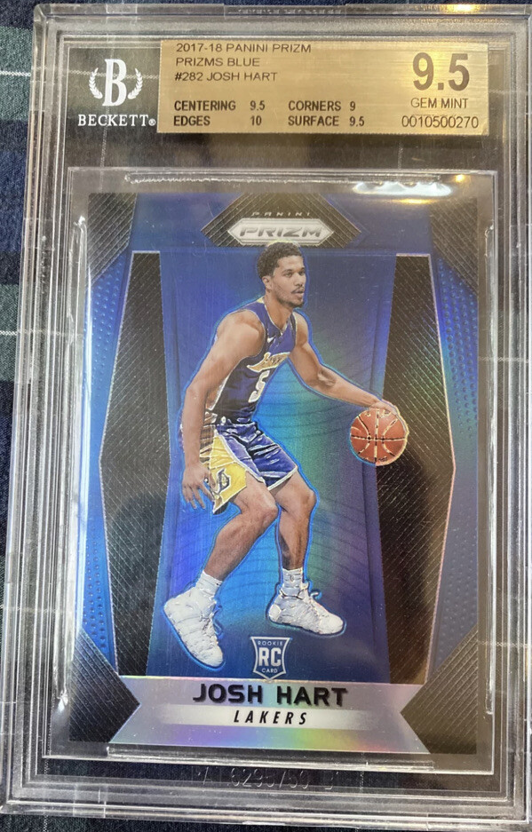 2017-18 Josh Hart Rookie Card RC Panini Prizm Blue /199 BGS 9.5 #282 Pelicans