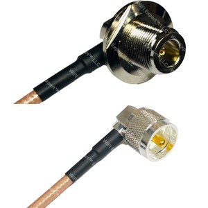 RG400 Silver UHF Male Angle to PL259 UHF Male Coax RF Cable USA Lot
