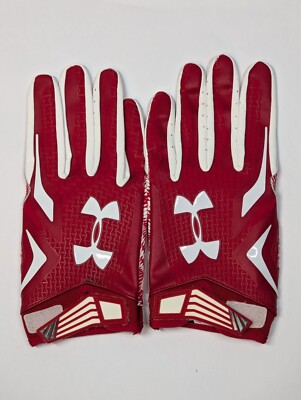 Under Armour MEN'S Pro Football NFL Gloves Red/ WHITE BRAND NEW XXL - STICKY! 