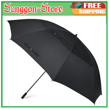 G4Free 80 Inch Huge Large Oversize Golf Umbrella Double Canopy Vented Black