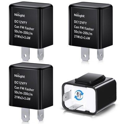 4PCS Flasher Relay Adjustable 2Pin Electronic Blinker Relay 12V Fixes Motorcycle