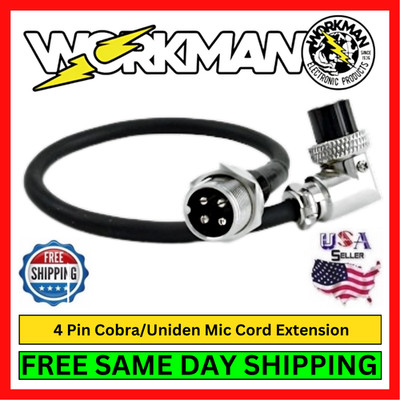 WORKMAN CP4 4 PIN RIGHT ANGLE PANEL MOUNT RIGHT ANGLE MICROPHONE ADAPTER CABLE