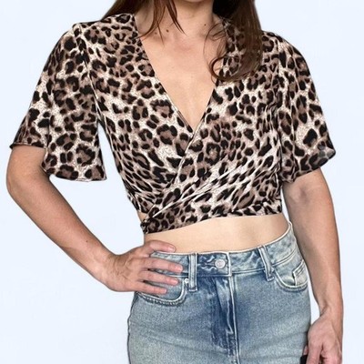 Vera & Lucy Women's Leopard Print Crop-Top