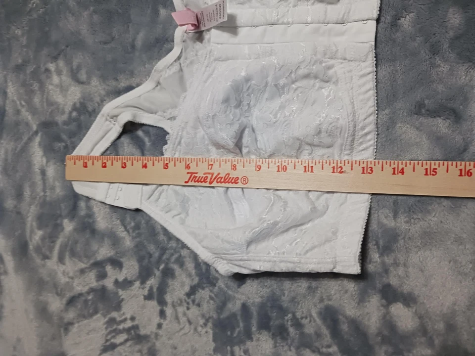 Comfort Choice Bra Womens 46DDD White Front Close Wireless Lace Full Coverage - Image 4 of 4