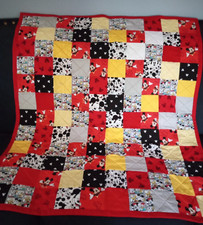Handmade Baby Crib Quilt, Mickey Mouse  Friends Prints, 40" x 45"