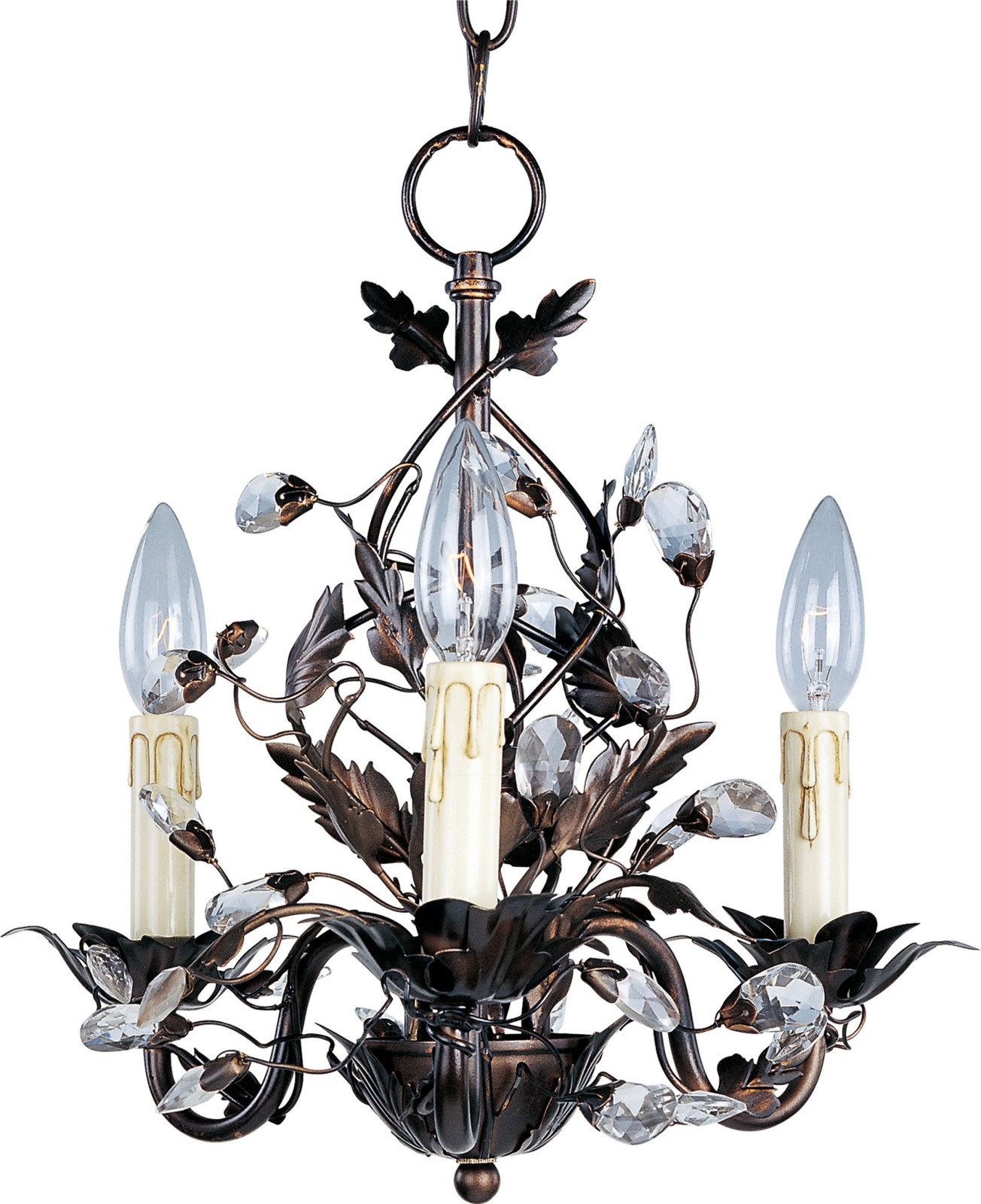 Maxim 2855 Bronze Elegante 14-Inch 3-Light Chandelier Lighting Fixture
