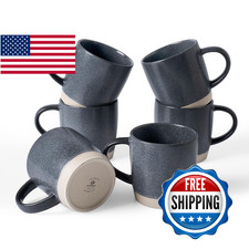 famiware Coffee Mugs Set of 6, Milkyway 13 oz Mug Set, Ceramic Cup Set with Hand