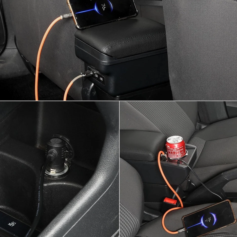 Apoyabrazos de doble capa para Chevrolet Spark III 3 2011-2016 portavasos carga rápida Foto 4 de 4