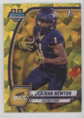 2024 Bowman U Chrome Sapphire Yellow 31/75 Jerjuan Newton #98 1l53