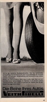 3w24304/ Reklame / Werbung aus 1967   VEITH PIRELLI Rundschulterreifen