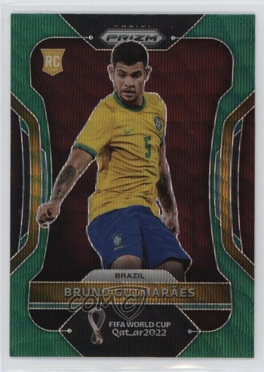 2022 Panini Prizm World Cup Qatar Green Wave Bruno Guimaraes #27 Rookie RC 12an