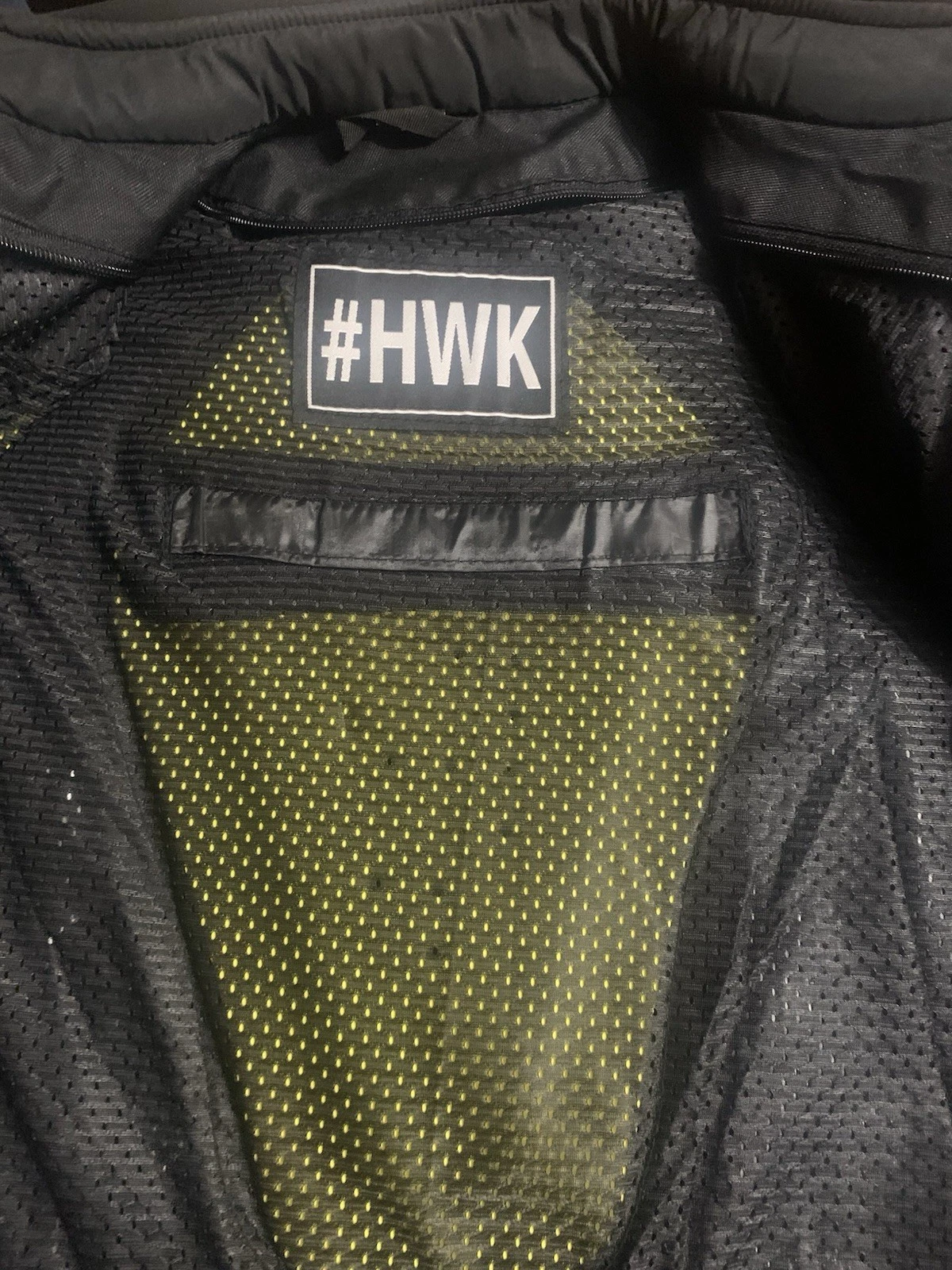 HWK Men's Black Motorcycle Jacket Zip (Pads) Ventilated Mesh Stand-Up Collar, L  image 7