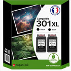 Pack de 2 Cartouches compatible pour HP 301XL Noir Nopan-ink